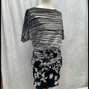 BCBGMaxazria Stripe & Floral Mini Dress